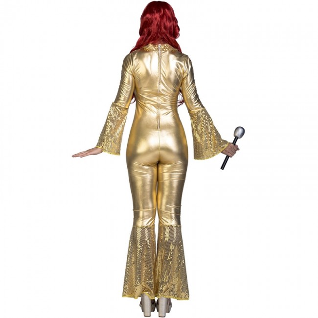 Gold Disco Tanz Kostüm für Damen