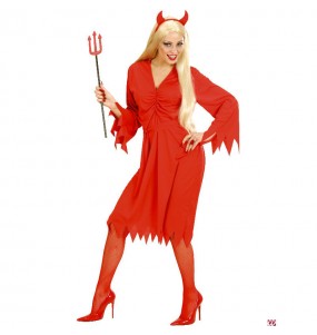 Roter Teufelin Günstig Kostüm Frau für Halloween Nacht