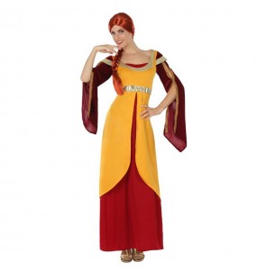 Kostüm Sie sich als Orange mittelalterliches Kurtisanen Kostüm für Damen-Frau für Spaß und Vergnügungen