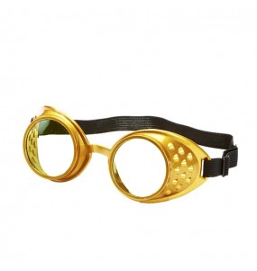 Goldene Steampunk-Brille um Ihr Kostüm zu vervollständigen