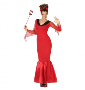 Roter Teufelin Kostüm Frau für Halloween Nacht