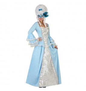 Kostüm Sie sich als Blaues Venezianisches Vintage Kostüm für Damen-Frau für Spaß und Vergnügungen