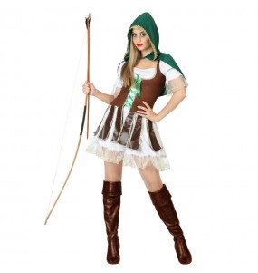 Kostüm Sie sich als Wald Bogenschützin Kostüm für Damen-Frau für Spaß und Vergnügungen