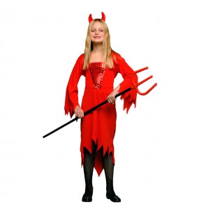 Verkleiden Sie die Roter DämonMädchen für eine Halloween-Party