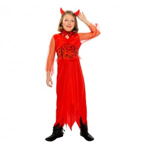 Verkleiden Sie die Roter TeufelinMädchen für eine Halloween-Party