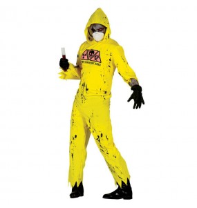 Verkleidung Gelber Radioaktiver Zombie Erwachsene für einen Halloween-Abend