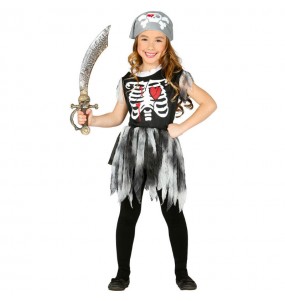 Verkleiden Sie die Skelett PiratMädchen für eine Halloween-Party