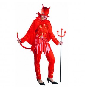 Teufelin mit Umhang Kostüm Frau für Halloween Nacht