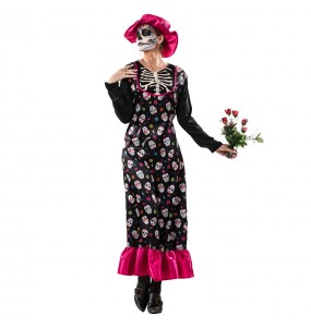 Mexikanische Catrina Kostüm Frau für Halloween Nacht