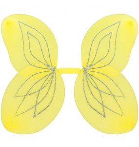 Gelbe Glitzer-Flügel um Ihr Kostüm zu vervollständigen