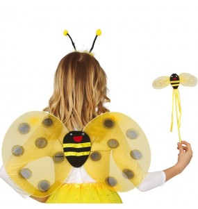 Kinder-Hummelflügel mit Stab und Stirnband um Ihr Kostüm zu vervollständigen