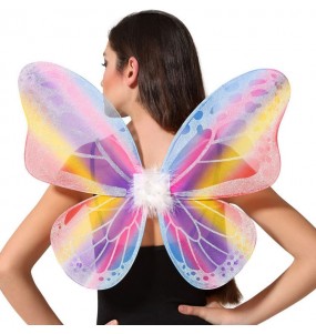 Mehrfarbige Schmetterlingsflügel mit Glitzer um Ihr Kostüm zu vervollständigen