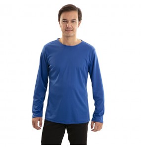 Blaues Langarm-T-Shirt für Erwachsene
