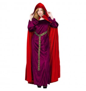 Mittelalterlicher roter Kapuzenumhang mit Kapuze um Ihr Kostüm zu vervollständigen