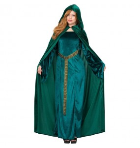 Mittelalterlicher grüner Kapuzenumhang mit Kapuze um Ihr Kostüm zu vervollständigen