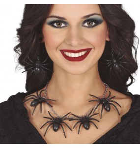 Set Halskette und Ohrringe Spinne zur Vervollständigung Ihres Horrorkostüms