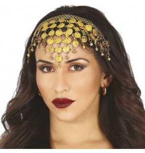 Goldenes Zigeuner-Stirnband um Ihr Kostüm zu vervollständigen