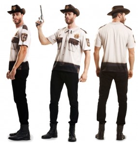 Sheriff Rick T-Shirt - The Walking Dead Erwachseneverkleidung für einen Faschingsabend