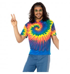 Hippie Batik T-Shirt Erwachseneverkleidung für einen Faschingsabend