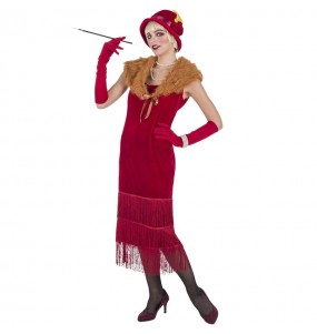 Kostüm Sie sich als Roter Charleston 20er Jahre Kostüm für Damen-Frau für Spaß und Vergnügungen