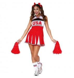Kostüm Sie sich als USA Cheerleader Kostüm für Damen-Frau für Spaß und Vergnügungen
