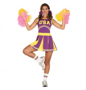 Kostüm Sie sich als USA Lila CheerleaderKostüm für Damen-Frau für Spaß und Vergnügungen