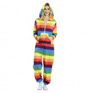 Regenbogen LGBT Erwachseneverkleidung für einen Faschingsabend