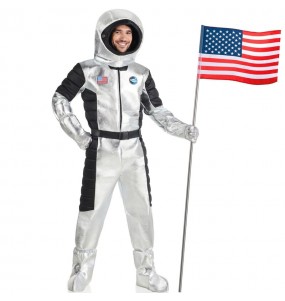 Silberner Astronaut Kostüm für Herren