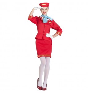 Kostüm Sie sich als Roter Flugbegleiterin Kostüm für Damen-Frau für Spaß und Vergnügungen