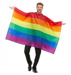 LGBT Regenbogenflagge Erwachseneverkleidung für einen Faschingsabend