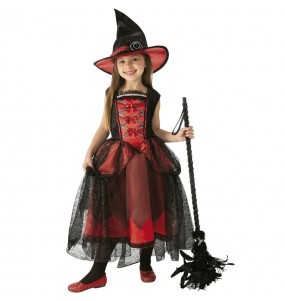 Hexenchic Rot Kostüm für Mädchen