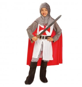 Mittelalterlicher Ritter mit Umhang Kostüm für Jungen