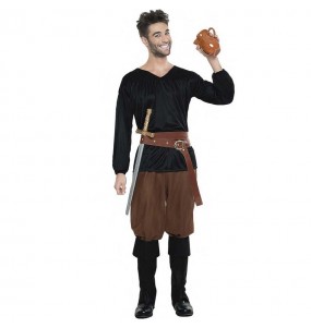 Mittelalterlicher Bauer Erwachseneverkleidung für einen Faschingsabend