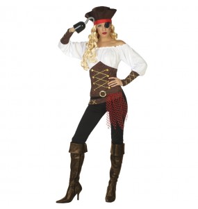 Kostüm Sie sich als Piratenschiff Kapitän Kostüm für Damen-Frau für Spaß und Vergnügungen