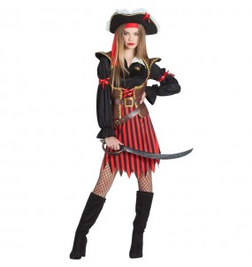 Kostüm Sie sich als Piratenkapitänin Kostüm für Damen-Frau für Spaß und Vergnügungen