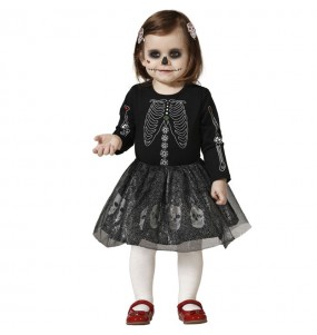 Catrina mit Totenköpfen Kostüm für Babys 