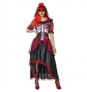 Skelett-Catrina Kostüm für Damen