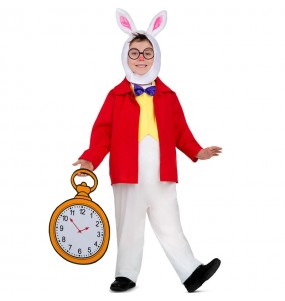 Weißes Kaninchen aus dem Märchen Alice Kostüm für Jungen