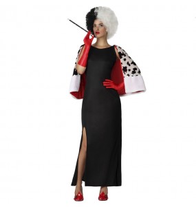 Kostüm Sie sich als Cruella de Vil Bösewicht Kostüm für Damen-Frau für Spaß und Vergnügungen