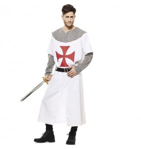 Weißer Mittelalterlicher Kreuzritter Kostüm für Herren