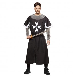 Schwarzer mittelalterlicher Kreuzfahrer Erwachseneverkleidung für einen Faschingsabend