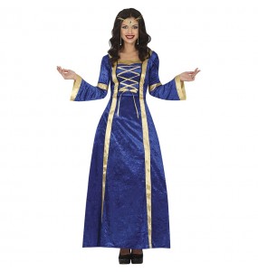 Blaue mittelalterliche DameKostüm für Damen