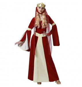 Mittelalterliches rotes Prinzessinnen Kostüm für Damen