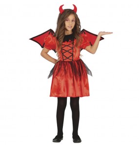 Teufelsweib mit Flügeln Kostüm für Mädchen