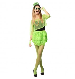 Grüner Disco Kostüm für Damen