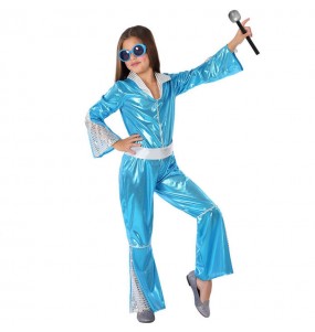 Deluxe Blaues Disco Mädchenverkleidung, die sie am meisten mögen