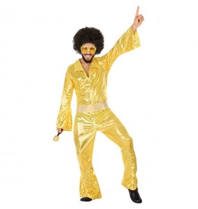 Goldenes Disco Erwachseneverkleidung für einen Faschingsabend