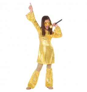 Goldenes Disco Mädchenverkleidung, die sie am meisten mögen
