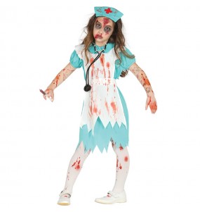 Verkleiden Sie die Zombie KrankenschwesterMädchen für eine Halloween-Party