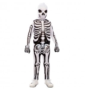 Weißes Skelett Kostüm für Jungen